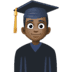 👨🏿‍🎓 man student: dark skin tone display on Facebook